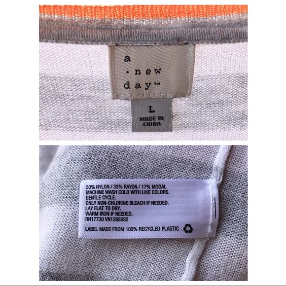 A NEW DAY🌞 Striped Long Sleeve Crewneck Pullover Sweater ~Size L - Picture 5 of 6